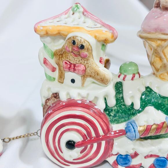 Vintage Fitz & Floyd Candy Lane Express Train Christmas 3 Piece Set 2001 - Picture 14 of 16